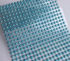 500 Halbperlen zum Aufkleben 4mm Rund Bordüre Deko Hochzeit Verzieren Blau