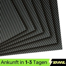 Carbon Platte 0,5mm 1mm 2mm 3mm / CFK Kohlefaser / Hochglanz / Größe wählbar DE