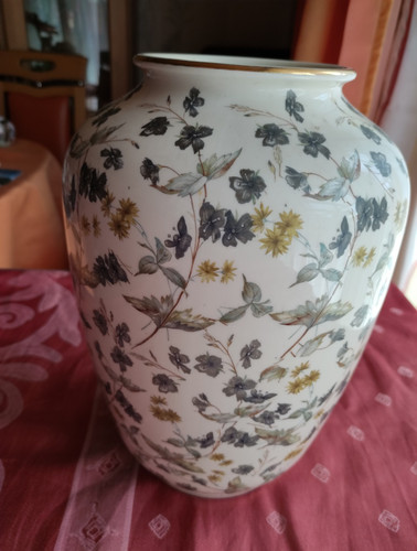 Porzellanvase weiß blau - porzellanvase, weiß-blau