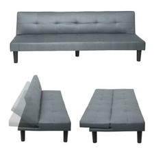 B-Ware 3er-Sofa MCW-G11, Schlafsofa, Schlaffunktion 195cm, Stoff/Textil, grau