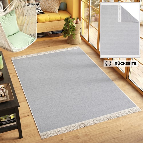 Teppich baumwolle modern grau - teppich,
