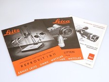 Original Leitz Wetzlar Prospekte Visoflex 1, Reprovit I & II + Wechselschlitten