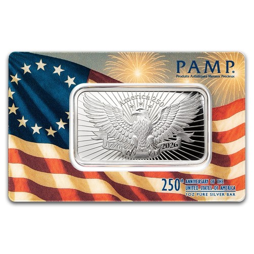 Pamp 1oz silberbarren 250th - 1oz,