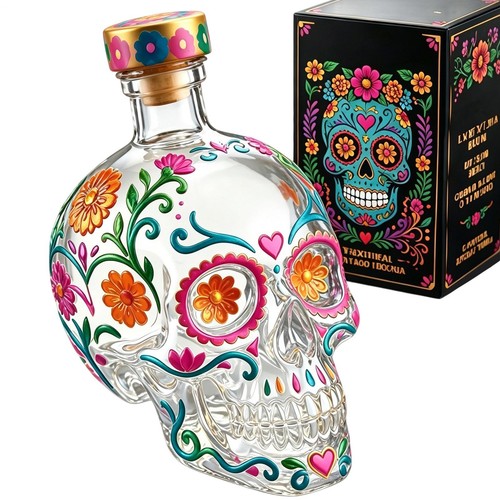 Handbemalte tequila flasche - handbemalte, tequila-flasche