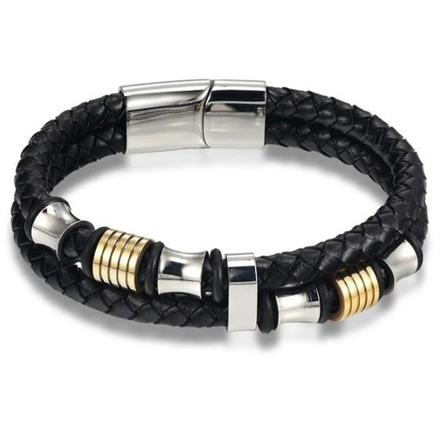 Armband herren leder edelstahl - herren,