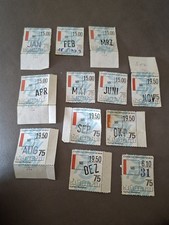 11 Stück Monatskarte Stadtwerke Frankfurt | FVV | 1975 +   1 Wochenkarte 1975