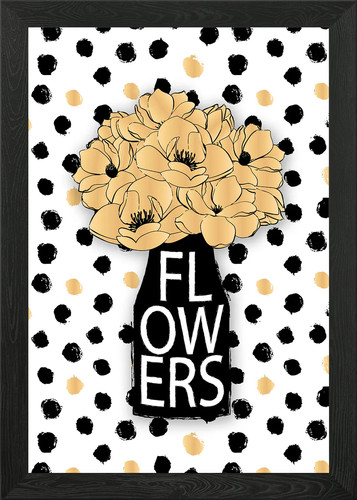 Goldene blumen gerahmtes - goldene,