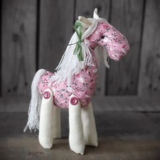 Design Stoffpferd im Tilda-Stil 27 cm Kuschelpferd Künstler Dekopferd Handarbeit