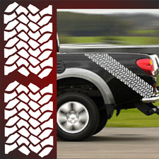 1x 29x18cm Reifenspur OFF Road Aufkleber 4x4 4 x 4 Allrad Autoaufkleber Profil F