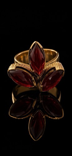 Ole lynggaard granat ring 14k - ring,