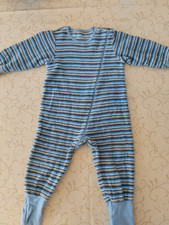 Schlafanzug Jako-o - blau Größe 80 / 86 Frottee - Umschlagbündchen an d. Füßen