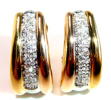 Ohrringe Ohrclips 750 Gold 0.40 ct Diamanten 21,5 mm lang Gewicht 10,4 g