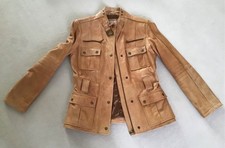 Zara  Lederjacke Bikerstil Cognac antique Gr 38 edel Schnäppchen
