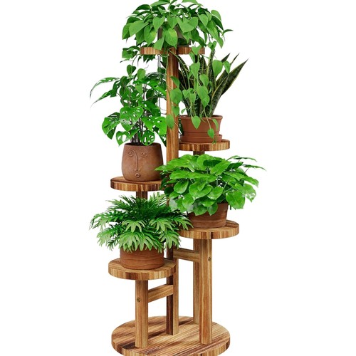 Holz blumenständer multilevel - holz,
