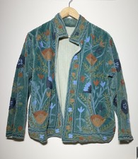 Suzani handbestockte Samtjacke