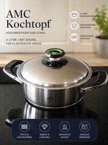 Amc edelstahl kochtopf - edelstahl, 3l