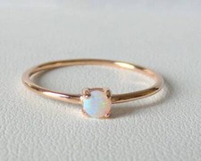 Natürlich Australian Opal Edelstein Verlobungsring 14k Massiv Rotgold Ring E032