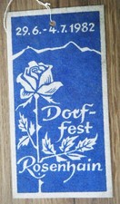 Stoff Flyer Reklame Dorffest Rosenhain 29.6.-4.7.1982 DDR Oberlausitz Sachsen 