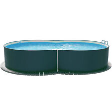 Stahlwandpool achtform 470x300x120 cm, Stahl 0,4 mm anthrazit, Folie 0,4 mm