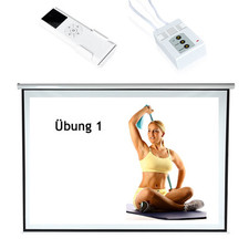 Beamer Leinwand elektrisch Rollo 244 Fernbedienung Motor Heimkino 16:9 4:3 HDTV