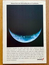Swissair Airline Planet EarthOriginal 1987 Vintage Advert Werbung Reklame