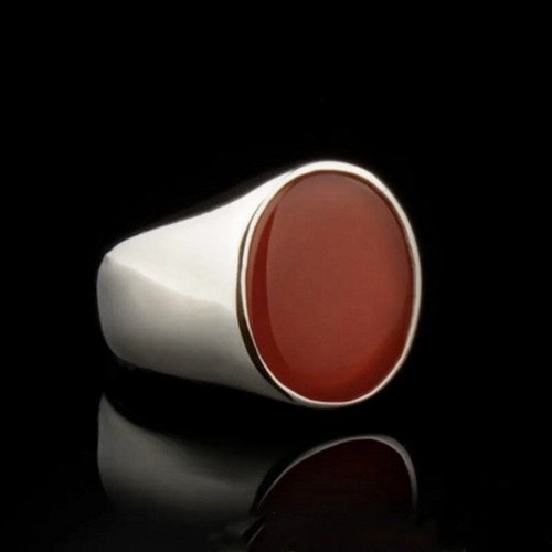Herren rot onyx ring - ring, 925