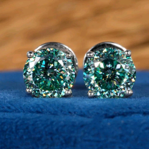Blaue behandelte diamant - 5,