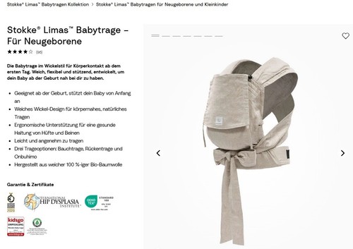 Stokke limas babytrage - stokke®, limas™