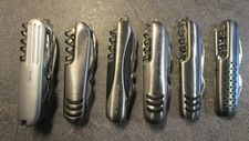 6x silberne Klappmesser