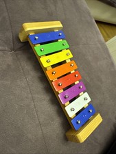 8 Tasten Kompaktes Xylophon Glockenspiel mit Holzschlägeln Percussion S0R9
