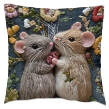 Kissen mit Füllung 45x45cm Maus, Dekokissen, Ratte, Mäuse, Ratten, Dekoration