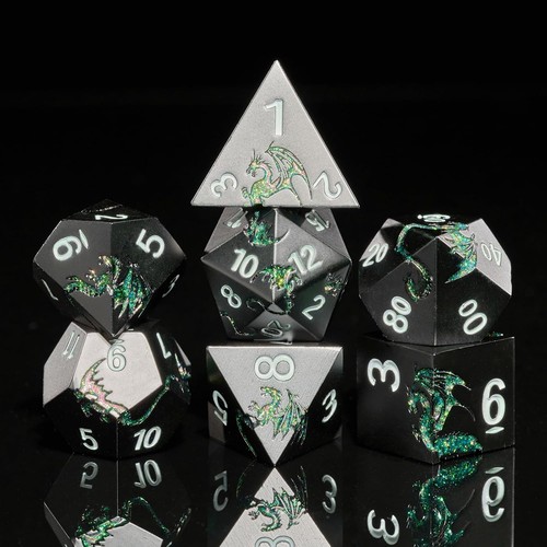 Würfelset aus metall - d&d,