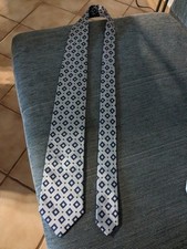 Edsor Kronen Seide Krawatte weiß blau Vintage