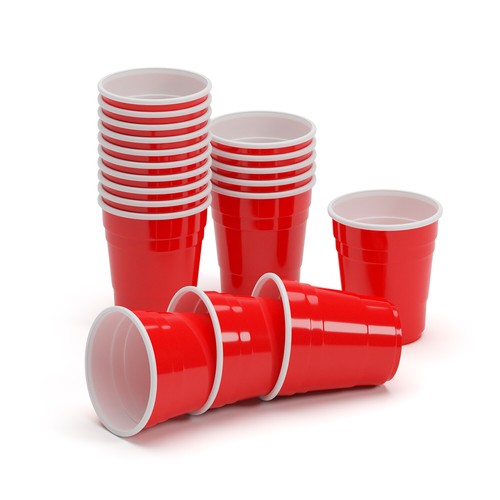 50x rote party schnaps becher - rote,