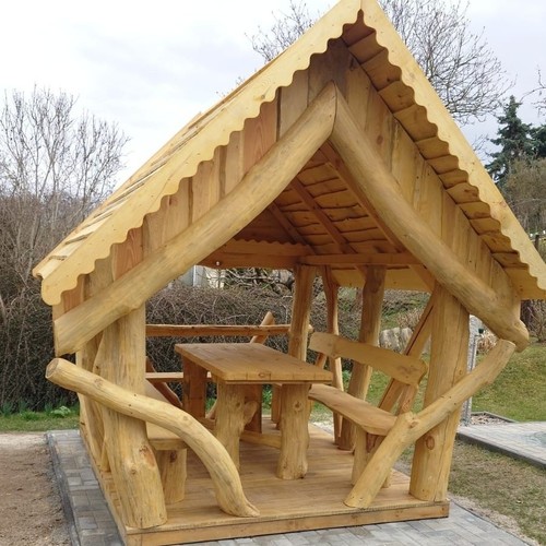 Holz pavillon überdachte - -,