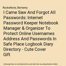I Came Saw And Forgot All Passwords: Internet Password Keeper Notebook Manager &