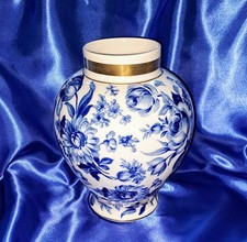 Große Bavaria Schumann Arzberg echt Cobalt Porzellan Vase blau weiß Vintage