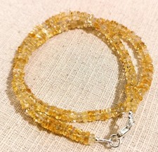 Citrin Kette square  - Schloss 925 Silber - 120 Karat - Quarz - Gelb