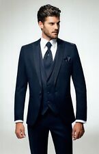 Herrenanzug Hochzeitsanzug Bräutigam Hochzeit Slim Fit 9-teiler blau 52,54 ADIMO
