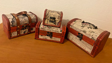 4 Stück Holzboxen Schatztruhe