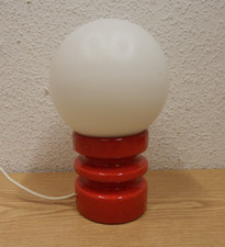 60/70er Tischleuchte Kugellampe Keramik Opalglas lamp  60s 70s Vintage