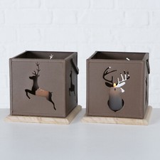 Windlicht Teelichthalter 2er