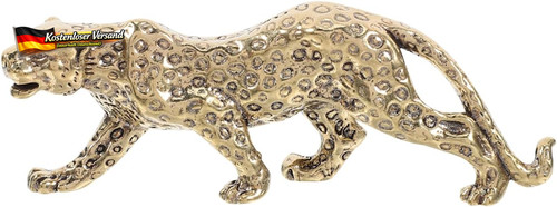Leopard skulptur messing - leopard,