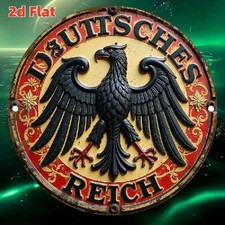 Blechschild rund Deutsches Reich Adler Vintage Metallschild TEL3085