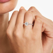 Verlobungsring 14k Weißgold