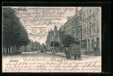 Ansichtskarte Husum, Markt mit Pferdekutsche 1901 