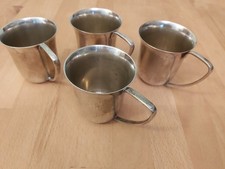 4 alte Becher Tassen Metall