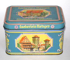 Alte Blechdose HAEBERLEIN METZGER Lebkuchen , Shabby , Vintage