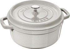 Staub Cocotte Schmortopf rund 24cm weißer trüffel Retourenware Neu - Sonstige