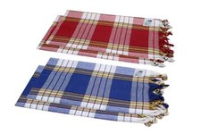 Hamamtuch Set kariert 2x blau